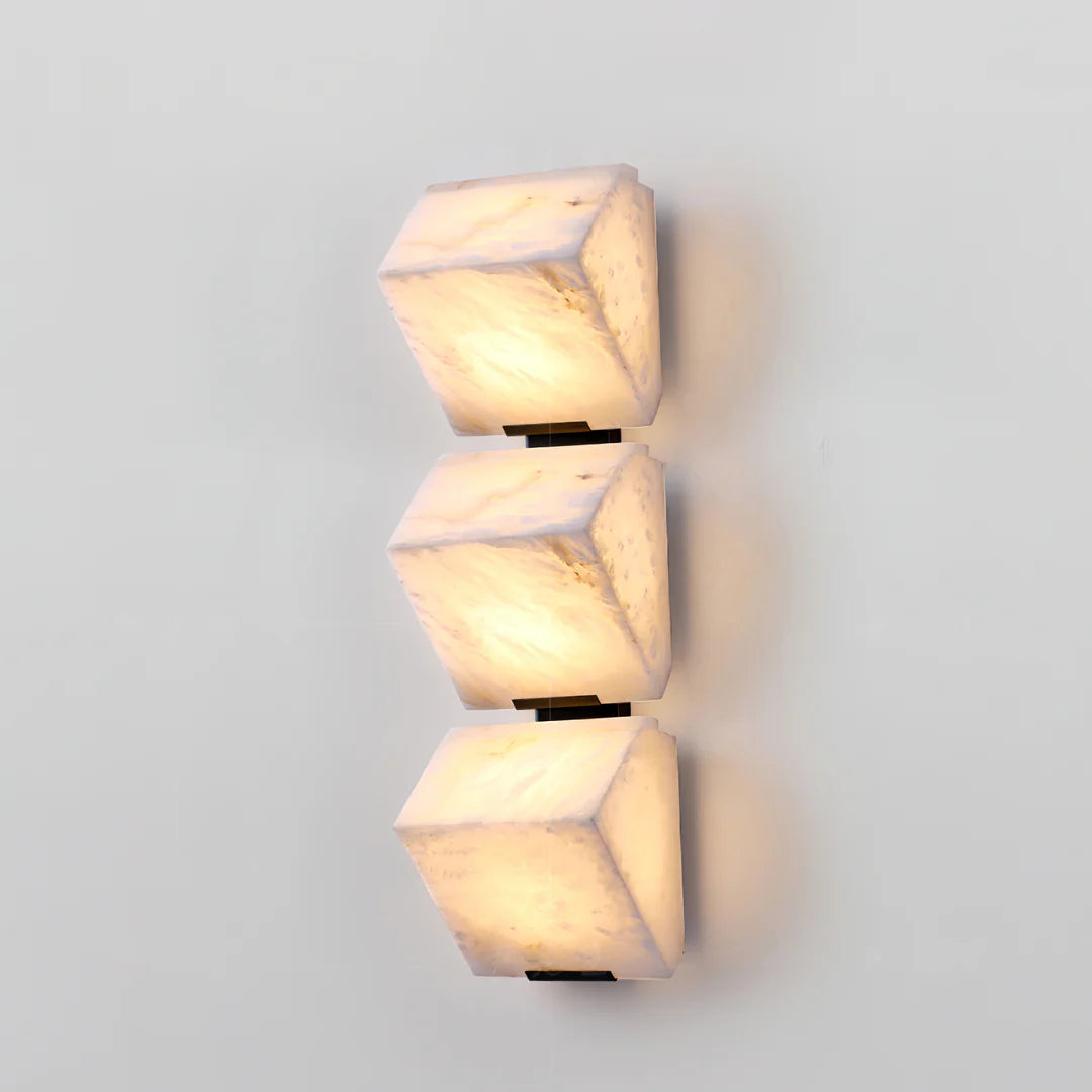 Block Alabaster Wall Sconce