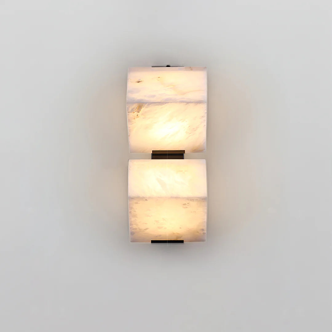 Block Alabaster Wall Sconce