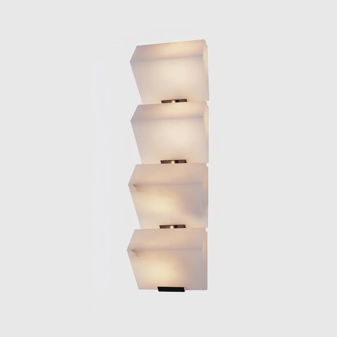 Block Alabaster Wall Sconce