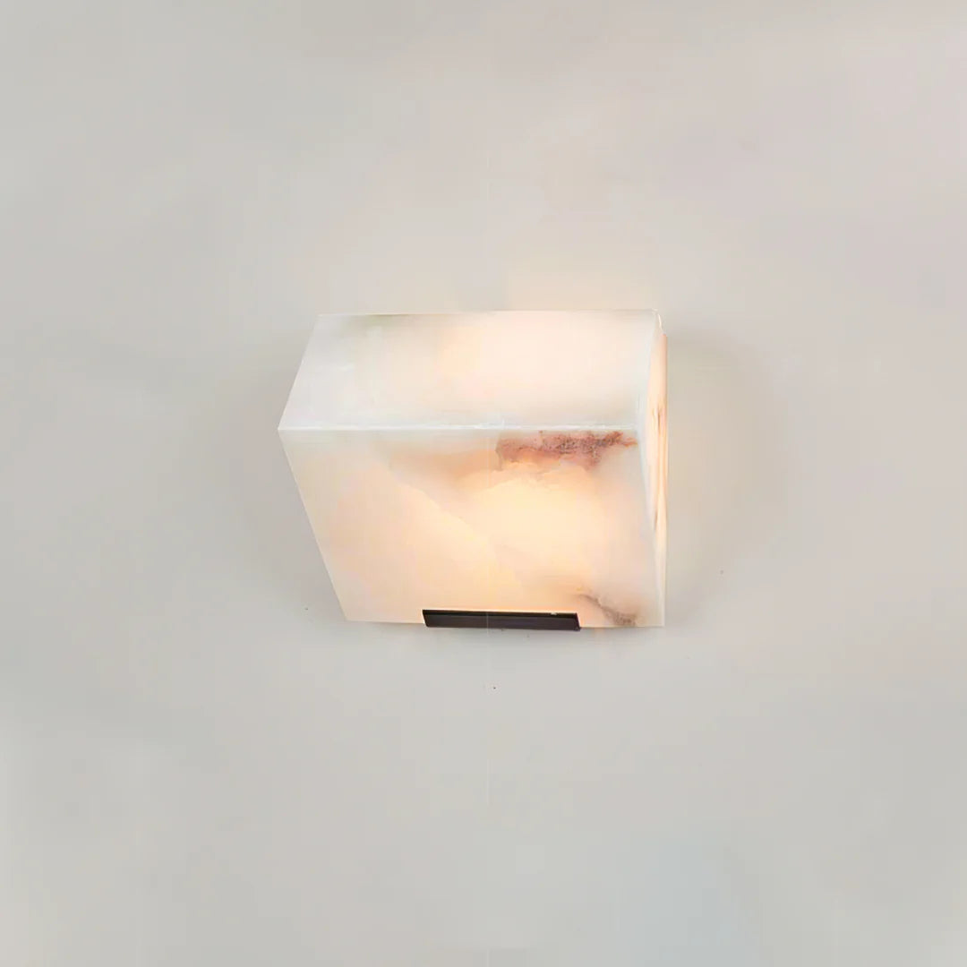 Block Alabaster Wall Sconce