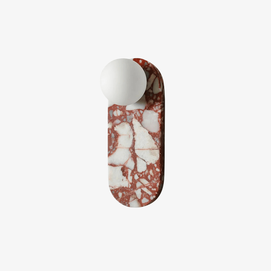 Breccia Rose Marble Sconce Elongated