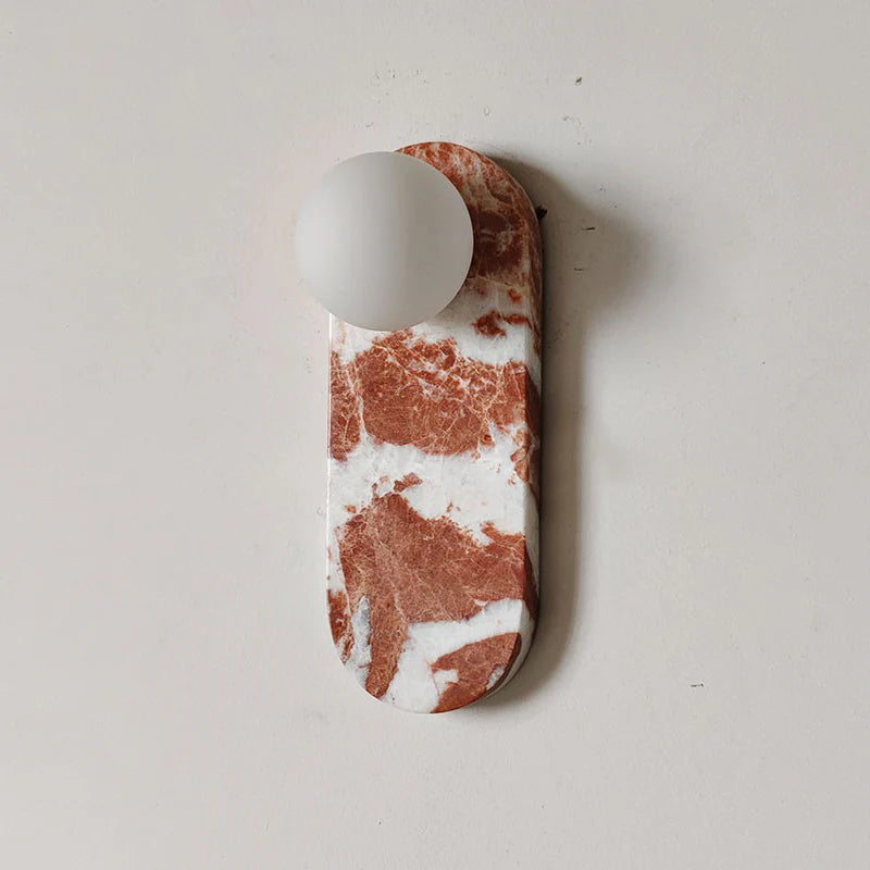 Breccia Rose Marble Sconce Elongated