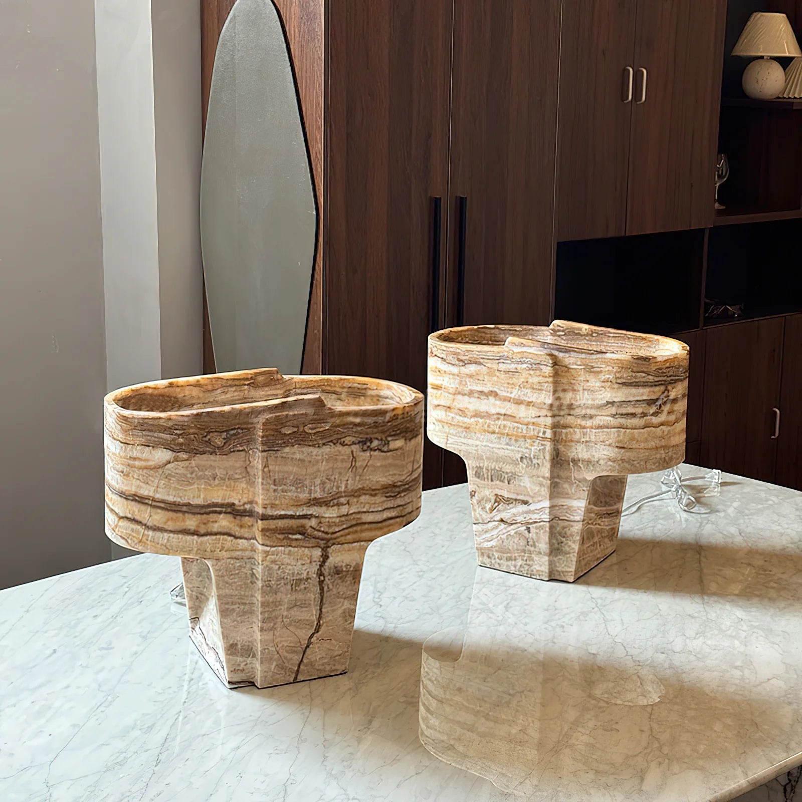 Brown Fantasy Onyx Table Lamp