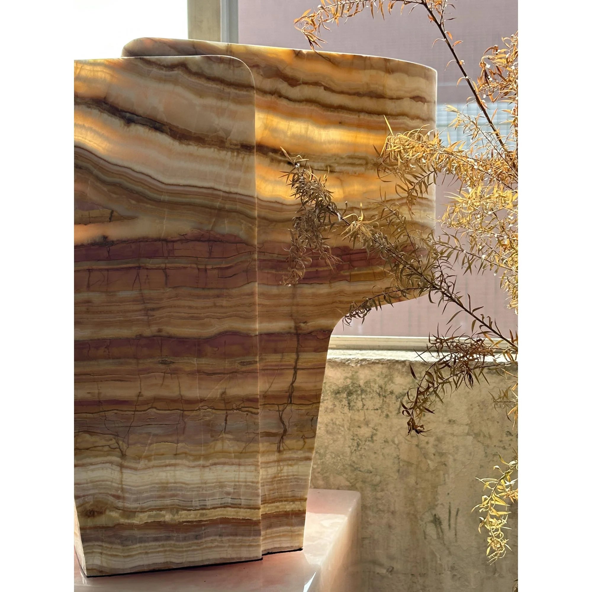 Brown Fantasy Onyx Table Lamp