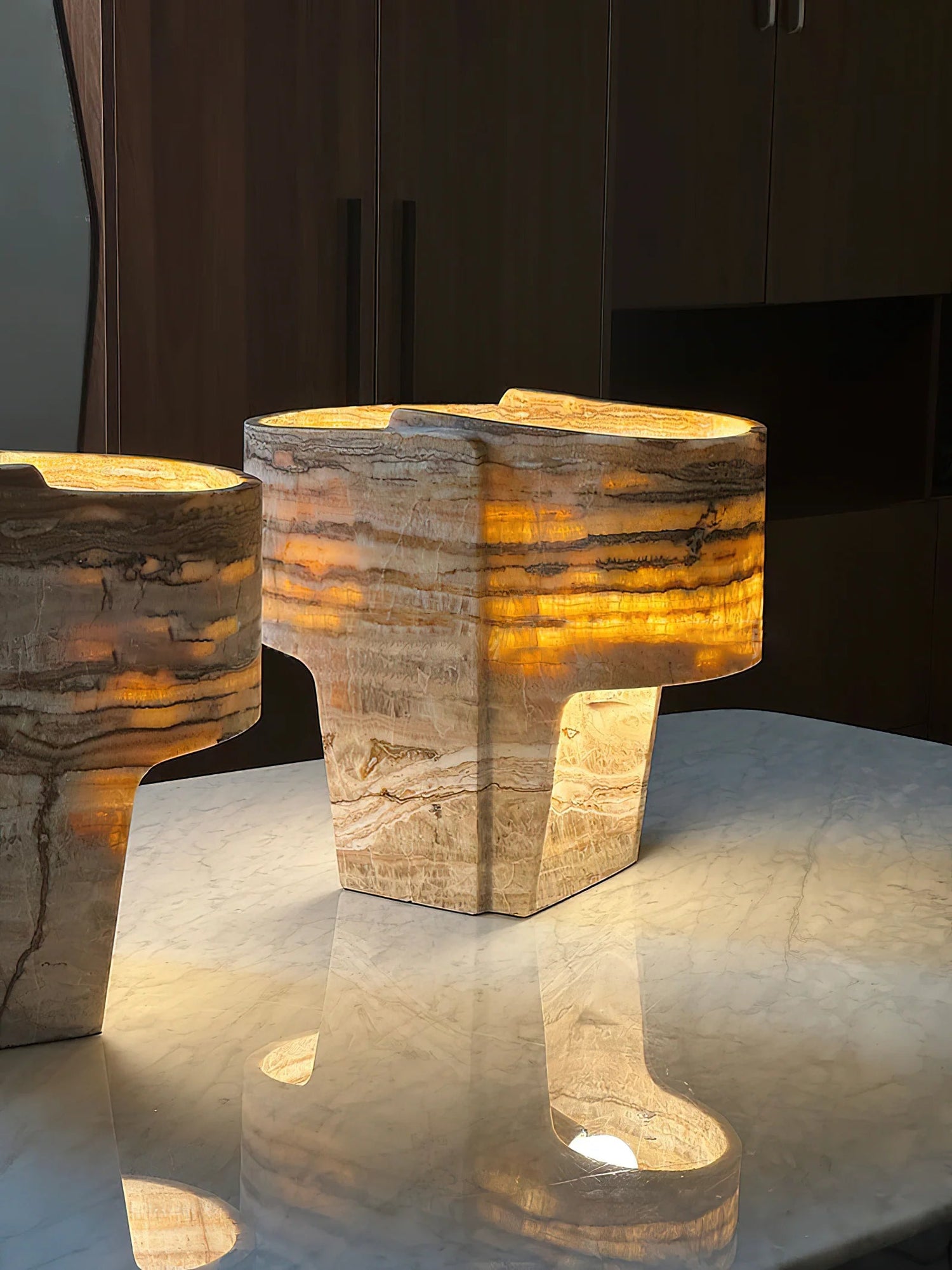 Brown Fantasy Onyx Table Lamp