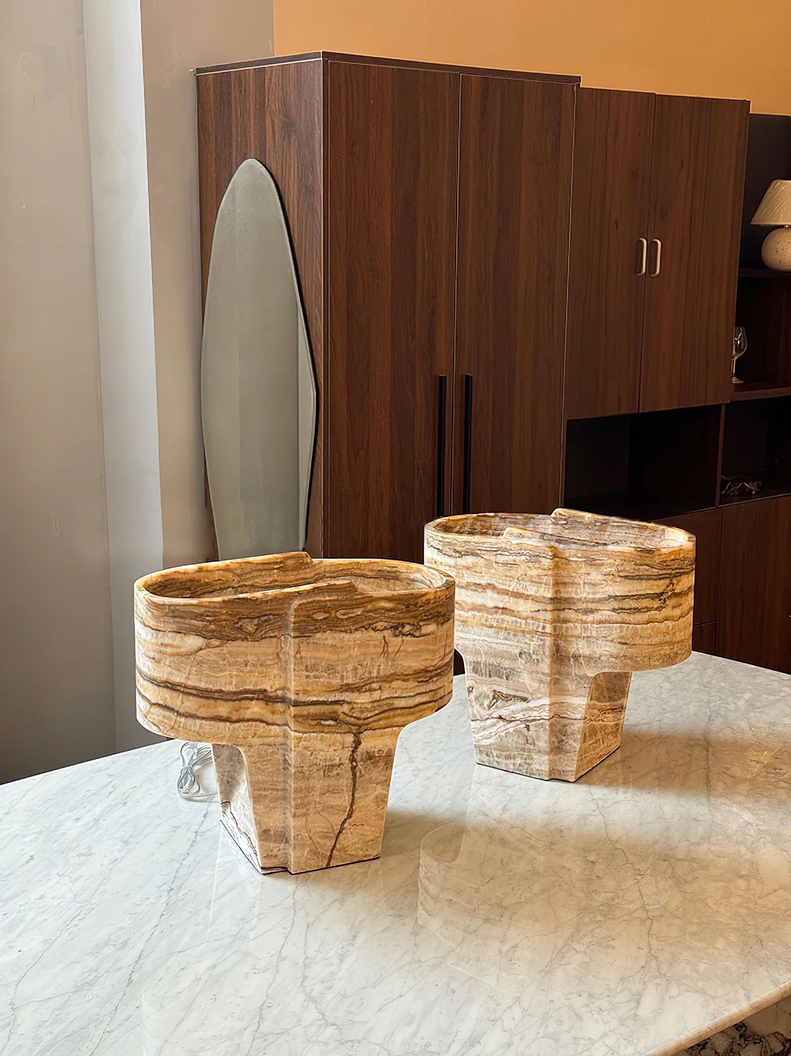 Brown Fantasy Onyx Table Lamp