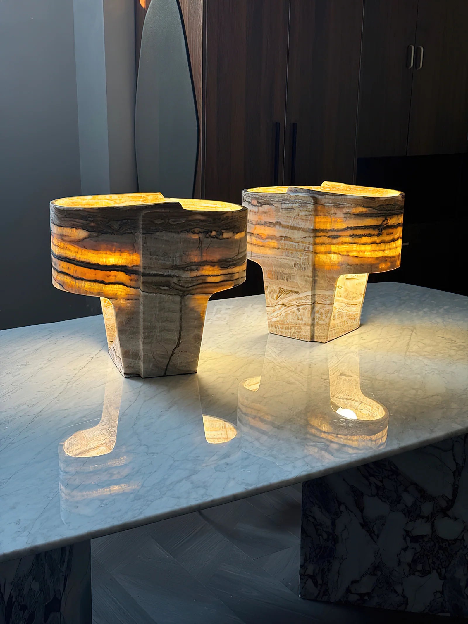 Brown Fantasy Onyx Table Lamp