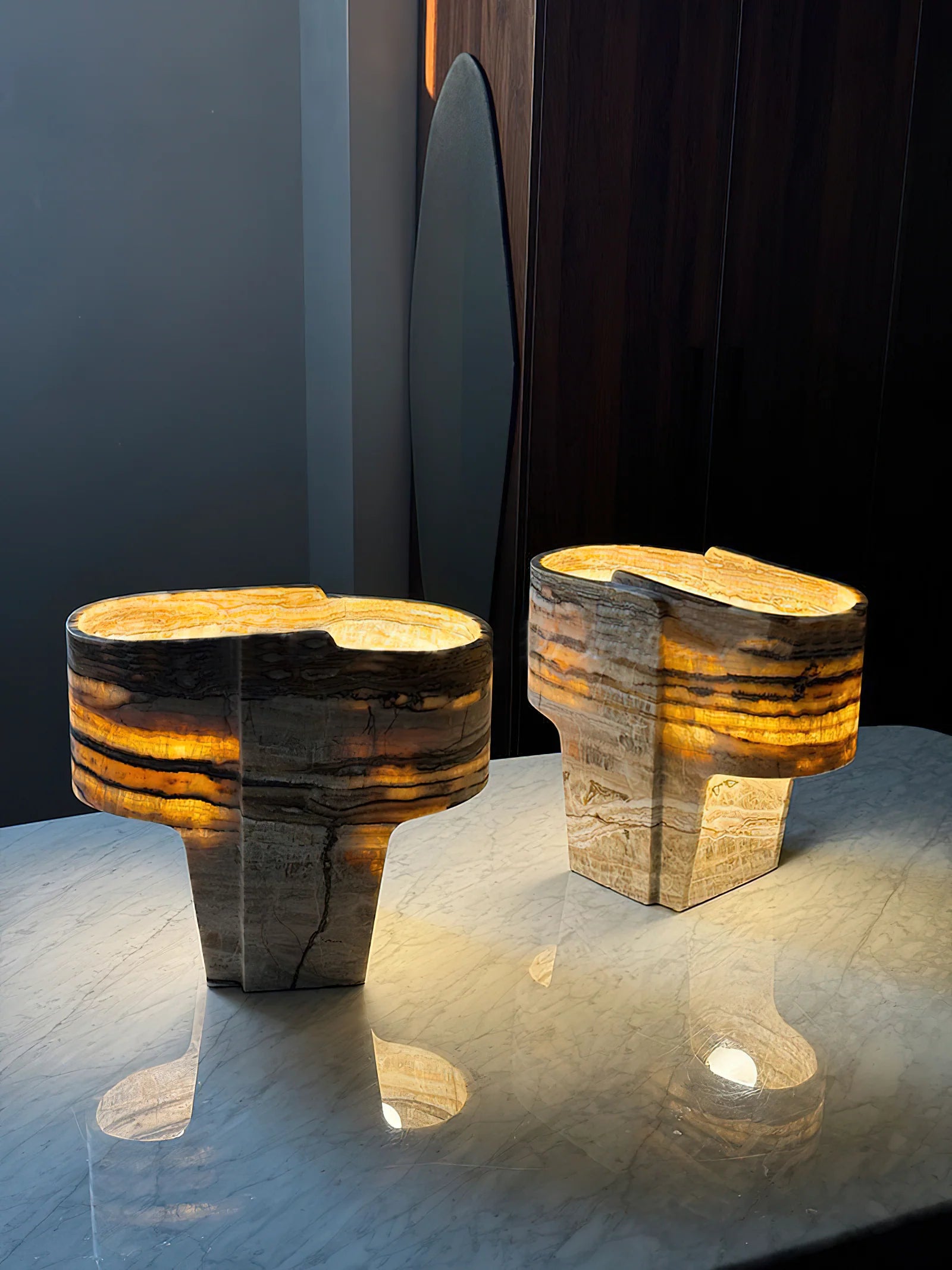 Brown Fantasy Onyx Table Lamp