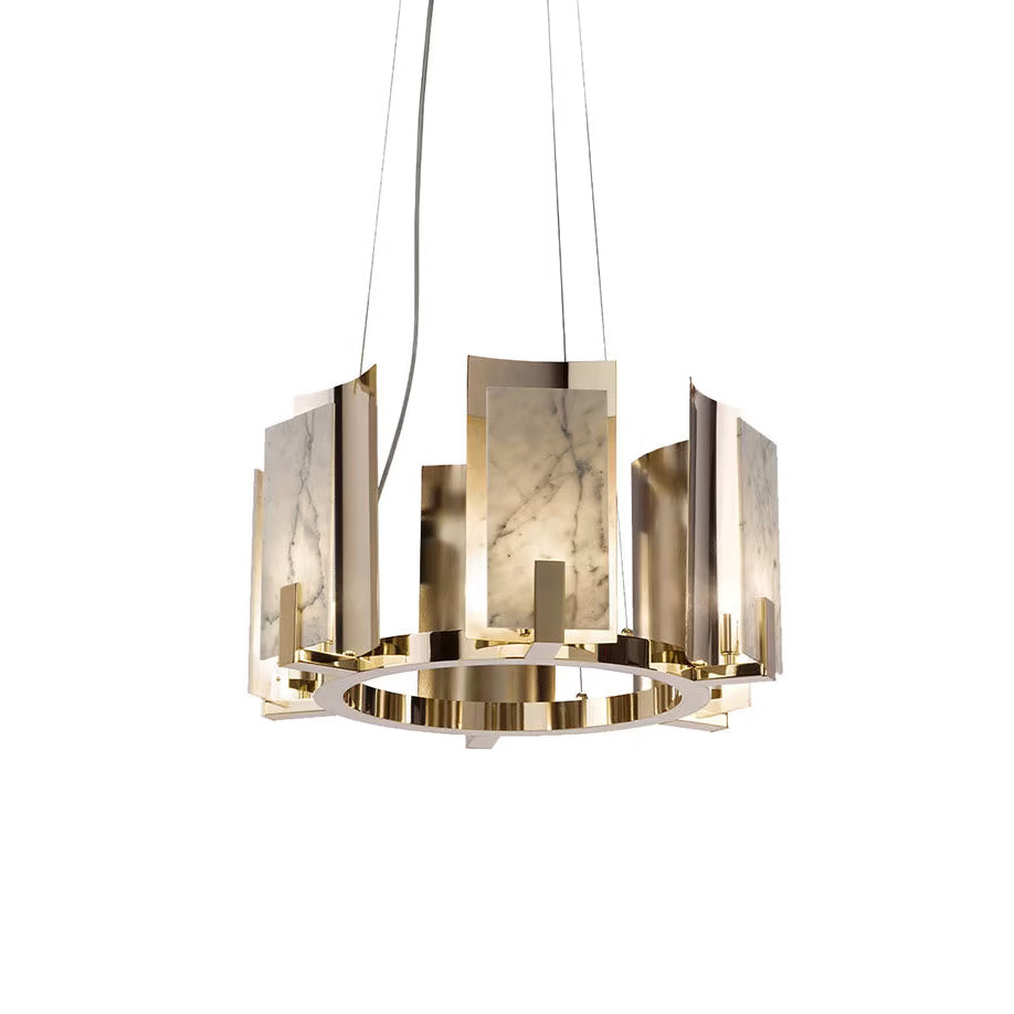 Cub Alabaster Chandeliers