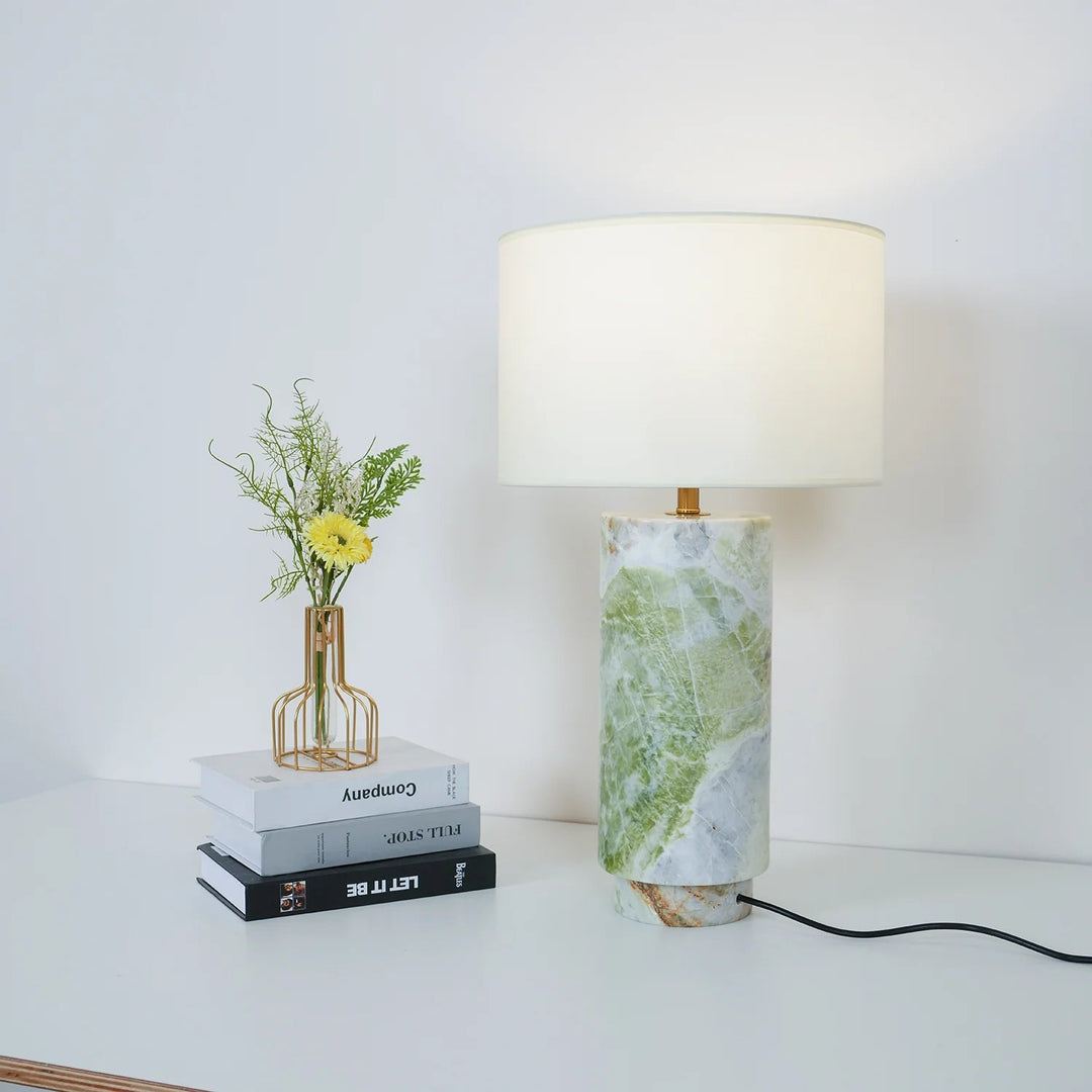 Cylindrical Marble Table Lamp