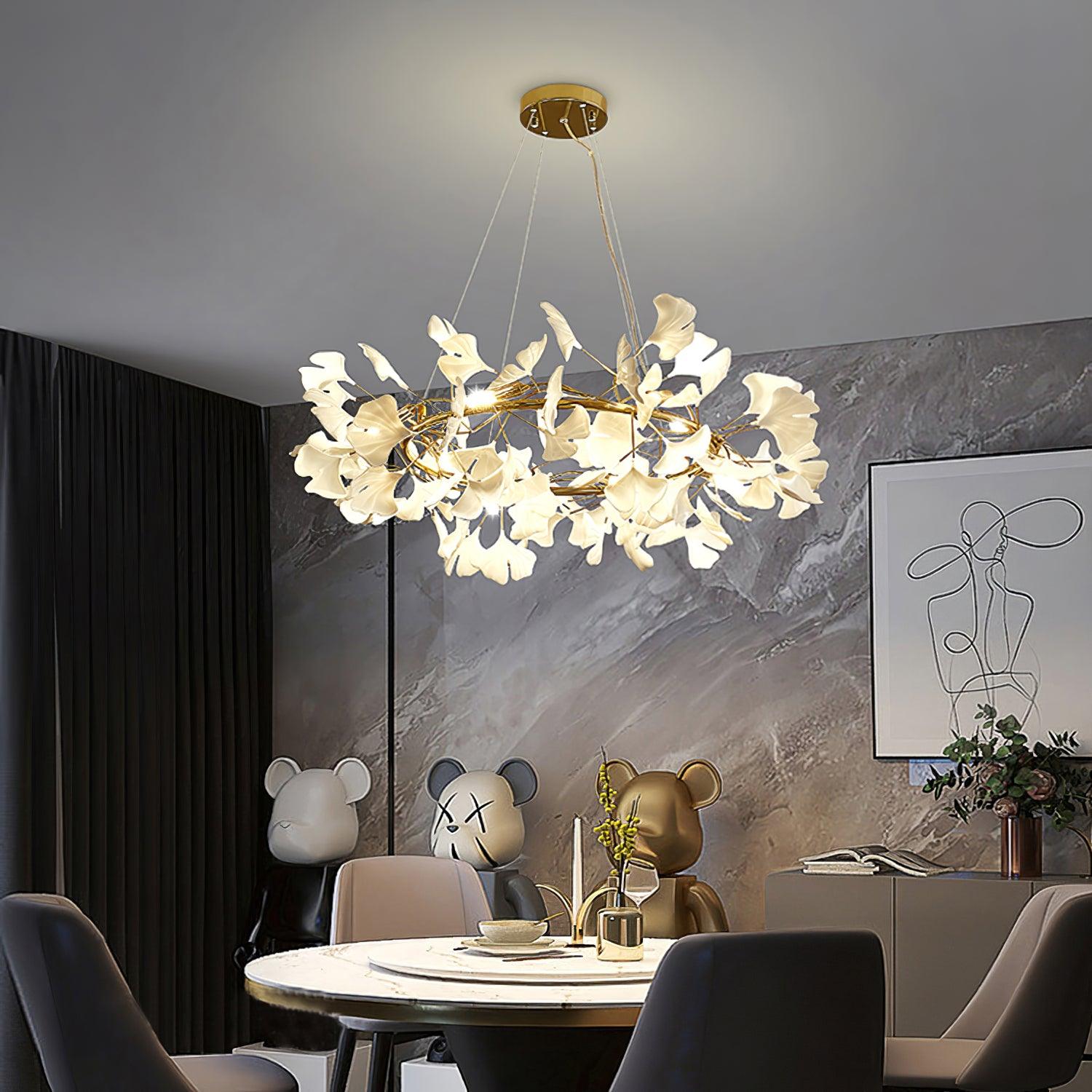 Carias Series Circle Gingko Chandelier
