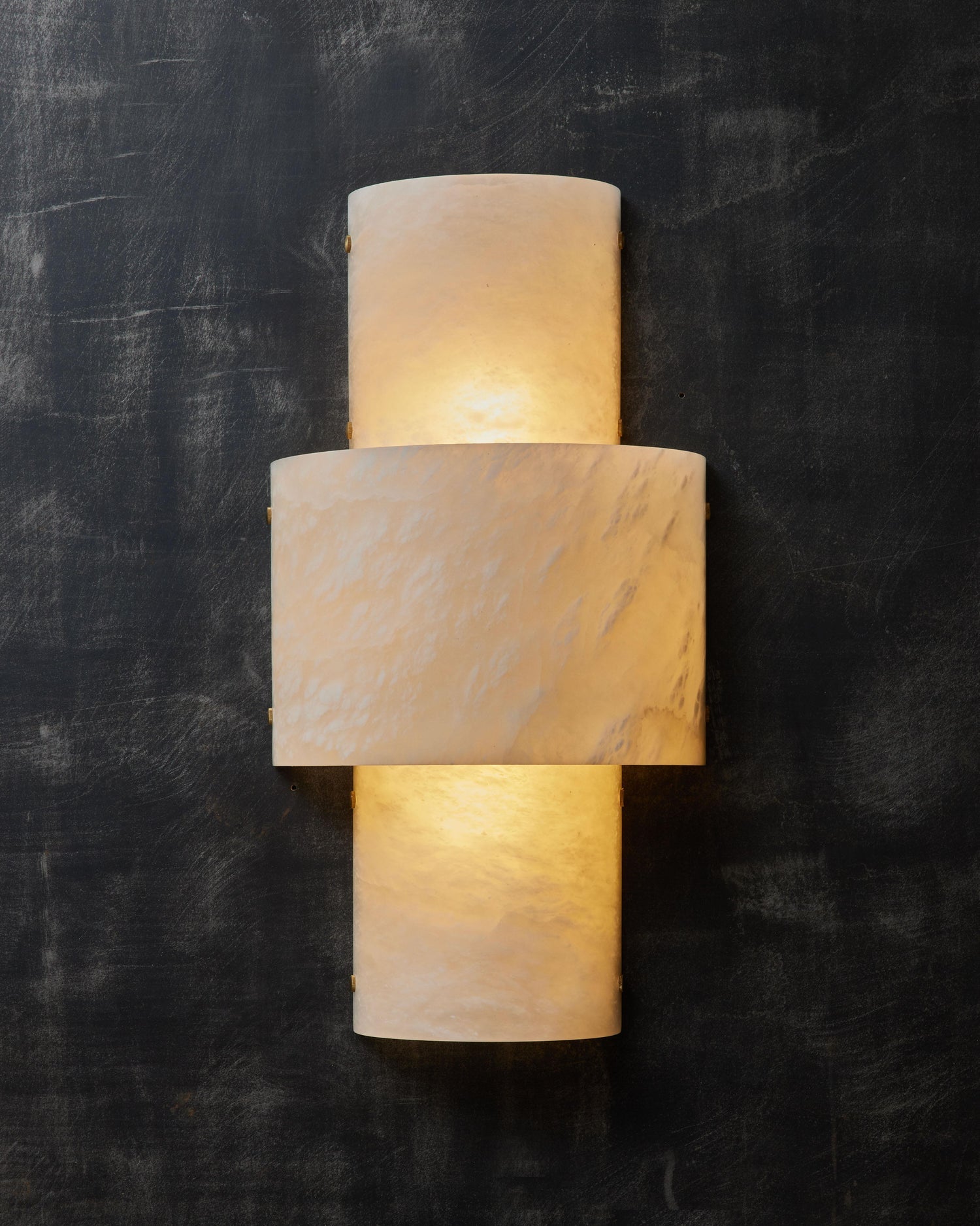Half Cylinder Alabaster Wall Sconce