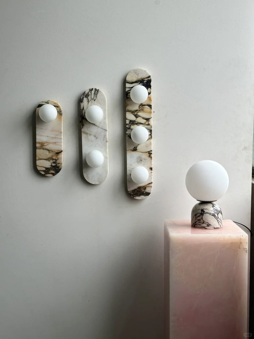 Milas Lilac Marble Sconce Elongated