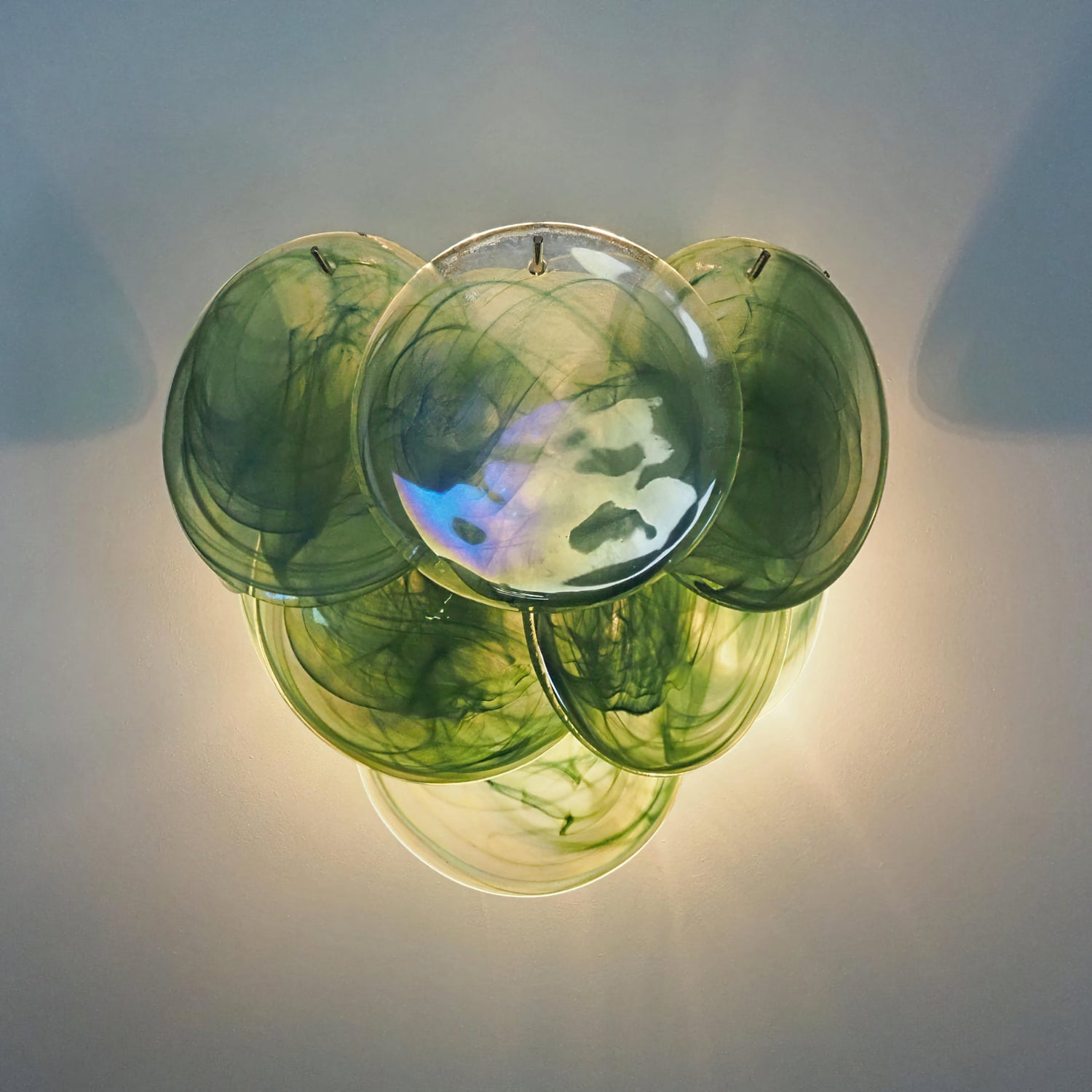Murano Disc Wall Sconce Green