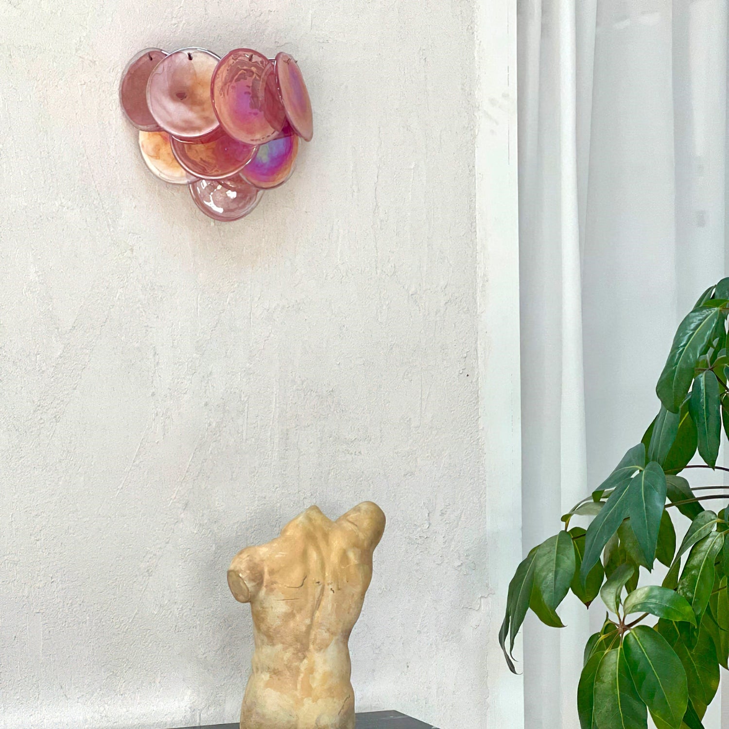 Murano Disc Wall Sconce Pink