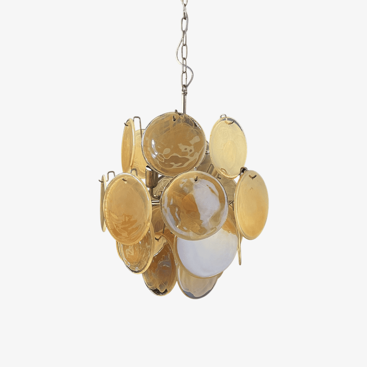 Murano Gold Disc Chandelier 24