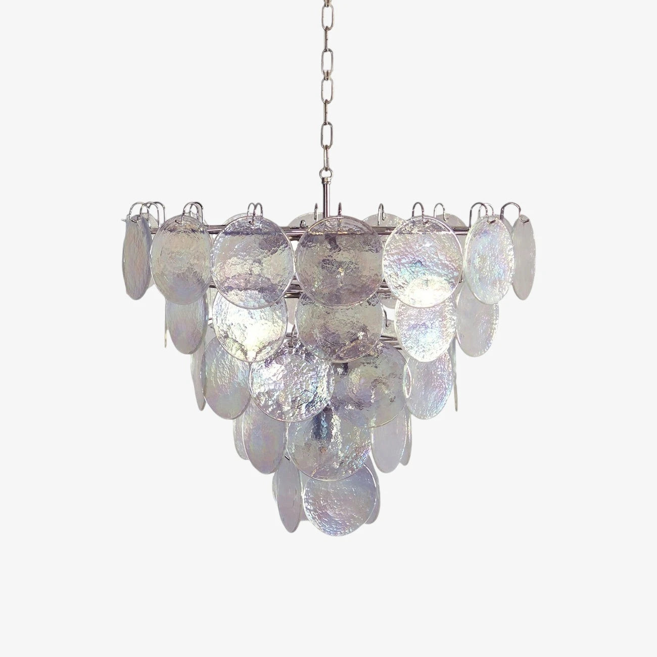Murano Iridescent Grit Disc Chandelier 57