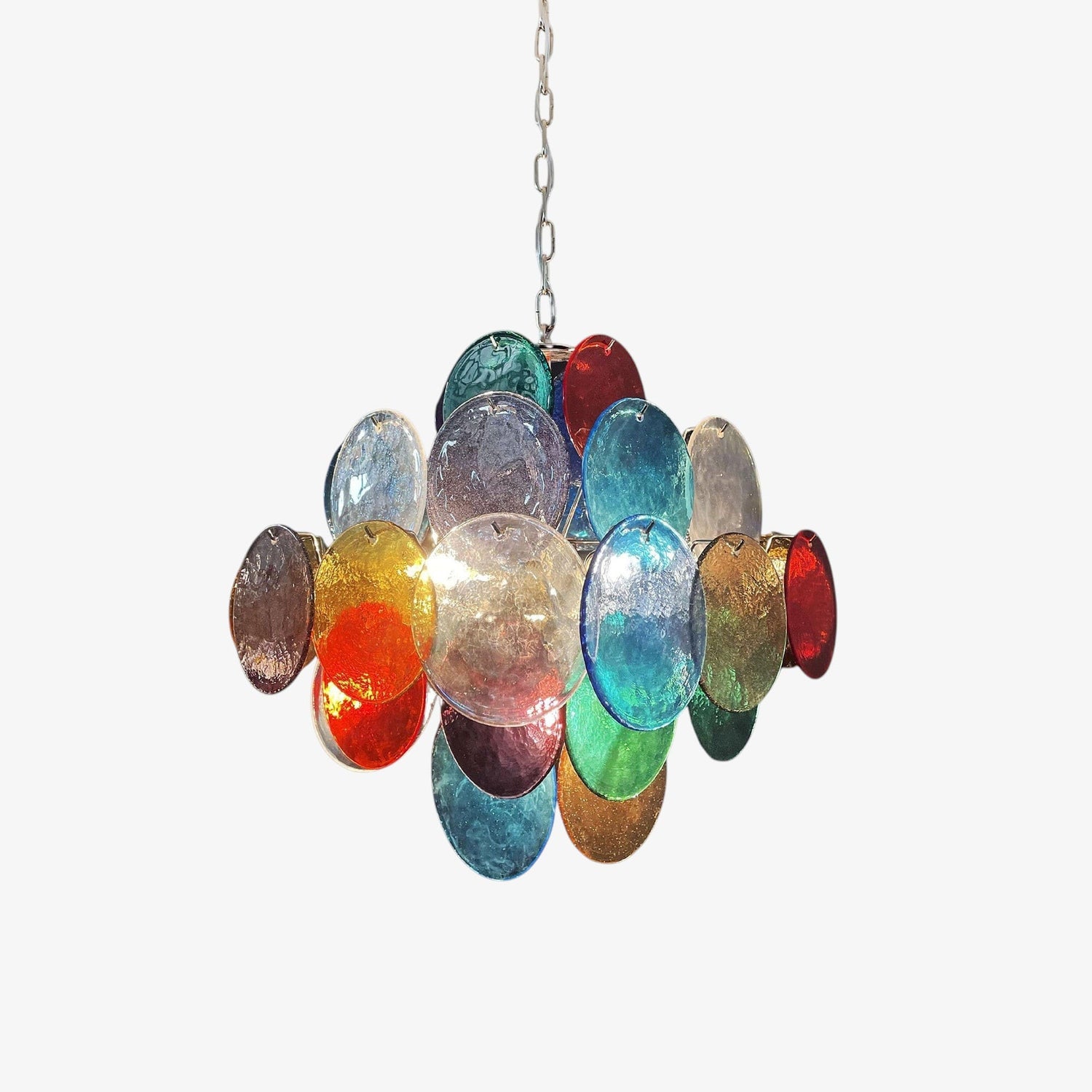 Murano Multicolored Disc Chandelier 36
