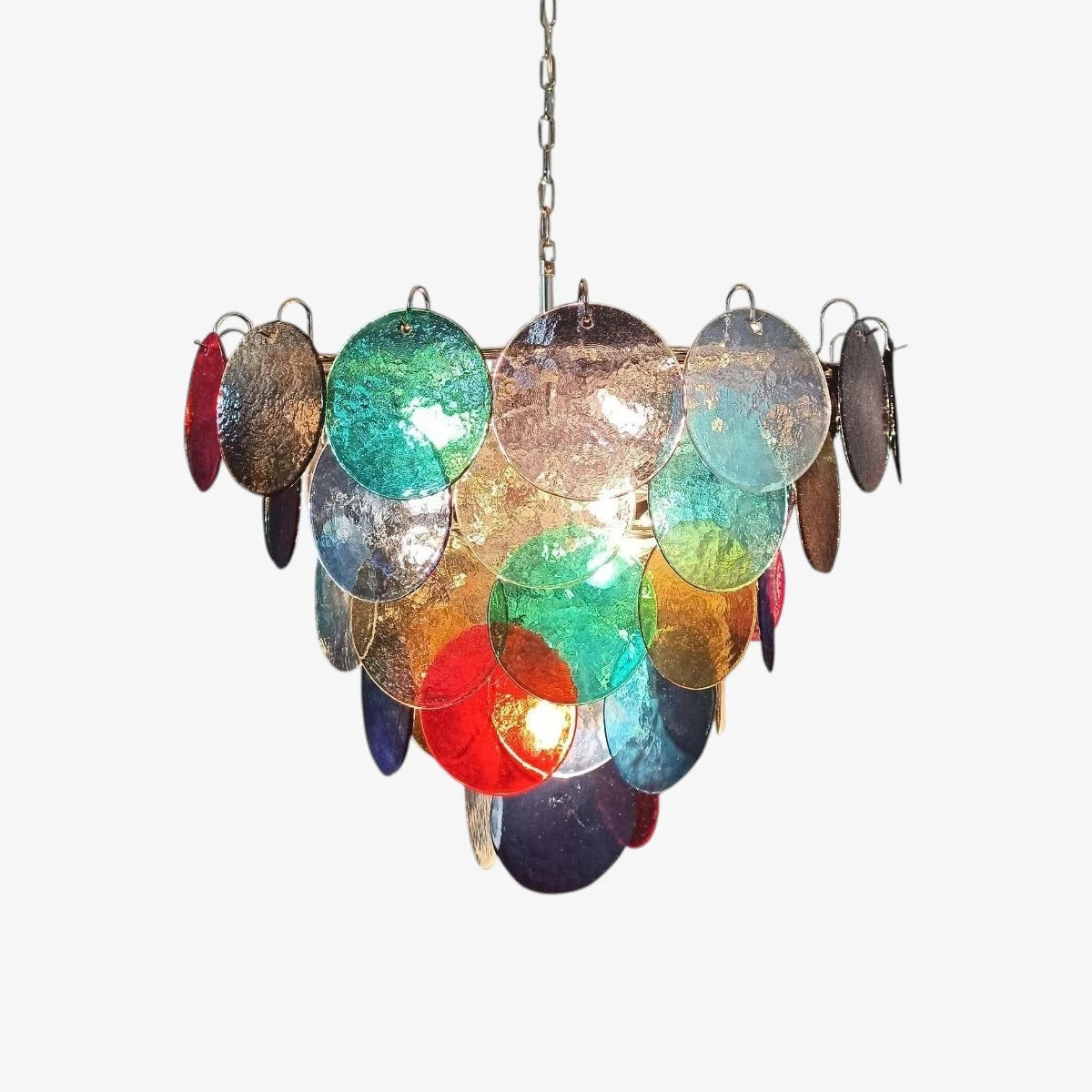 Murano Multicolored Disc Chandelier 57