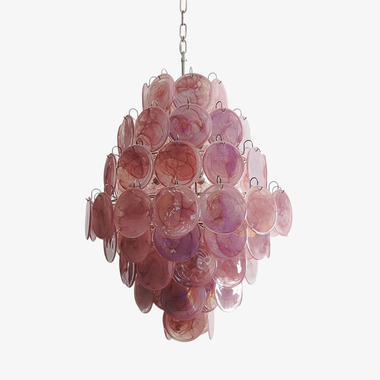 Murano Pink Disc Chandelier 87