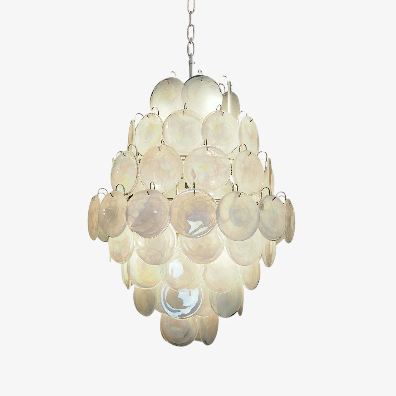 Murano White Disc Chandelier 87