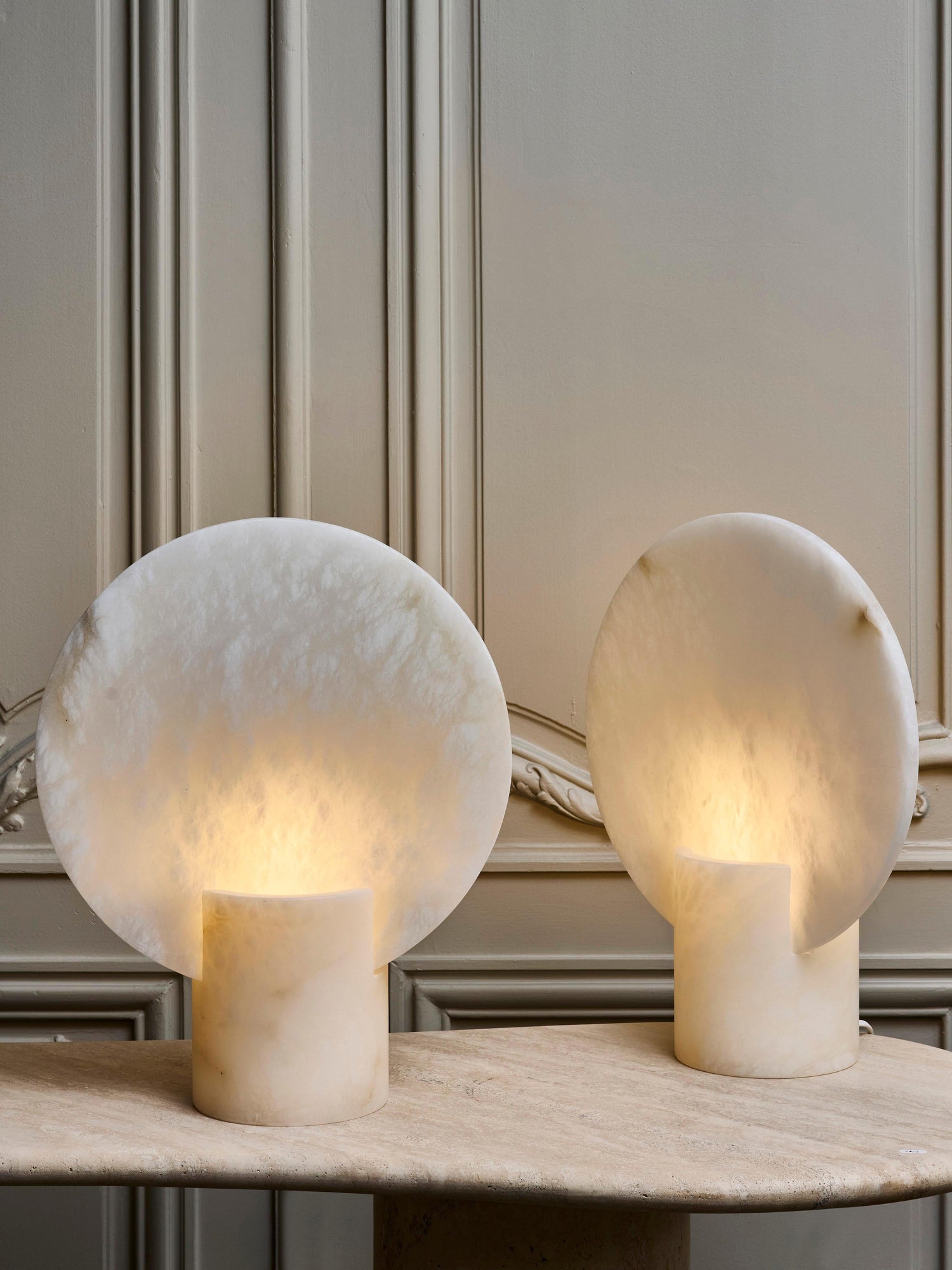 Alabaster Screen Table Lamp