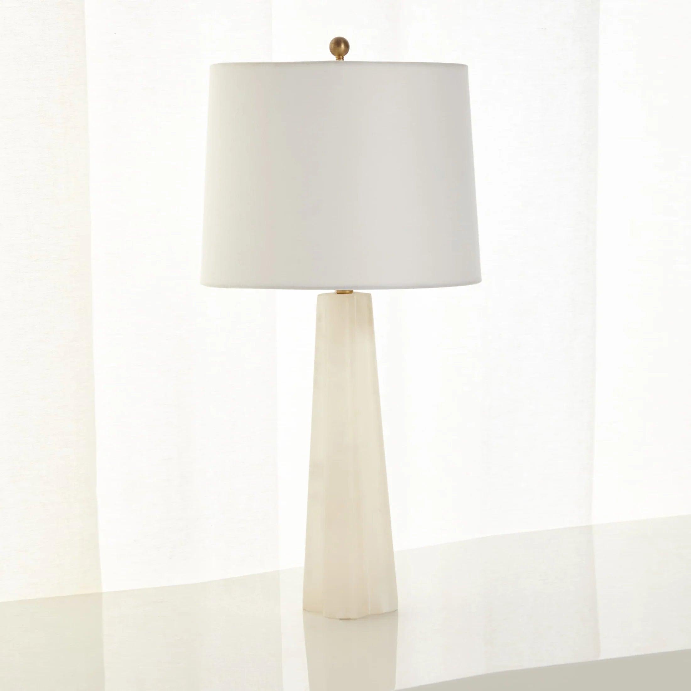 Quatrefoil Alabaster Table Lamp