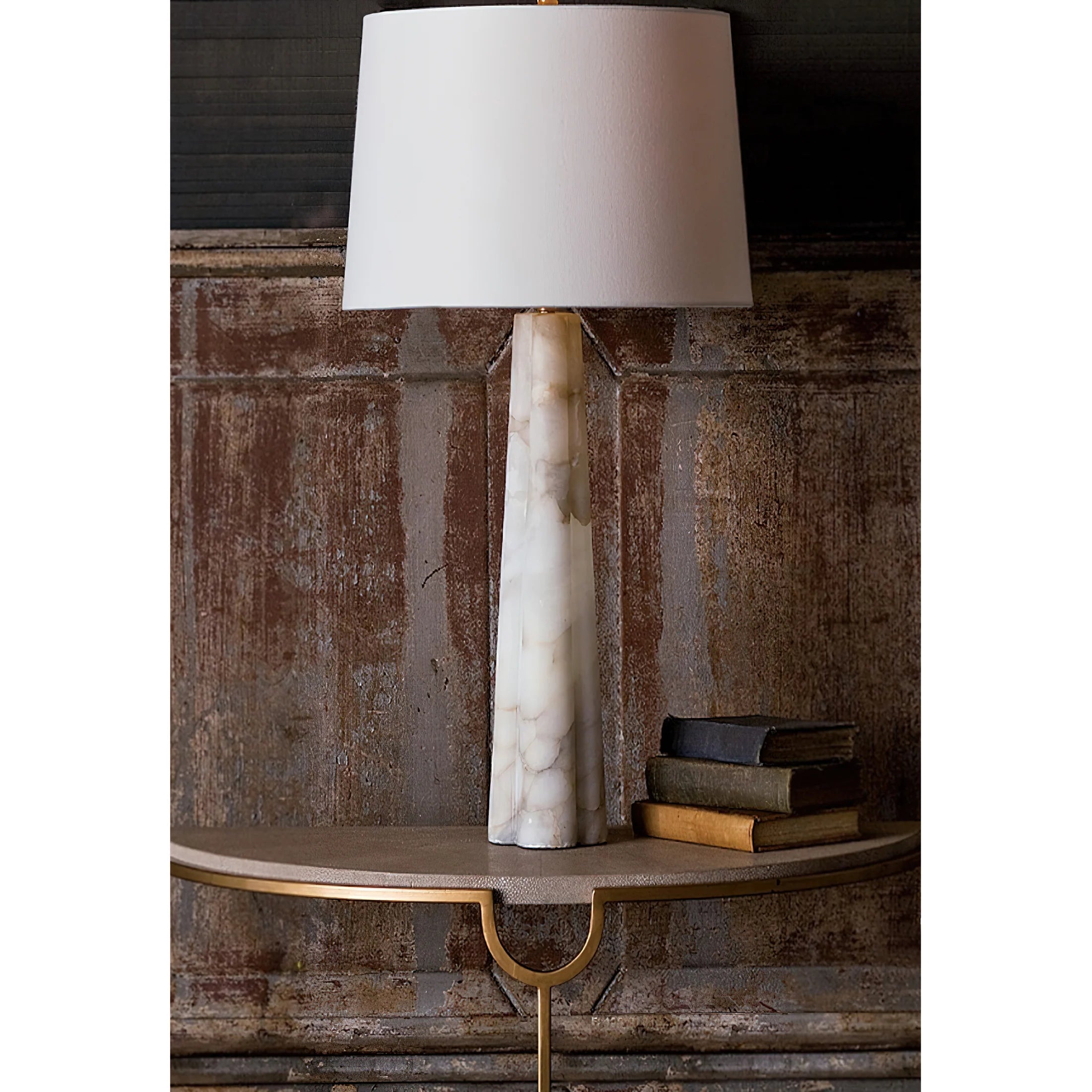 Quatrefoil Alabaster Table Lamp