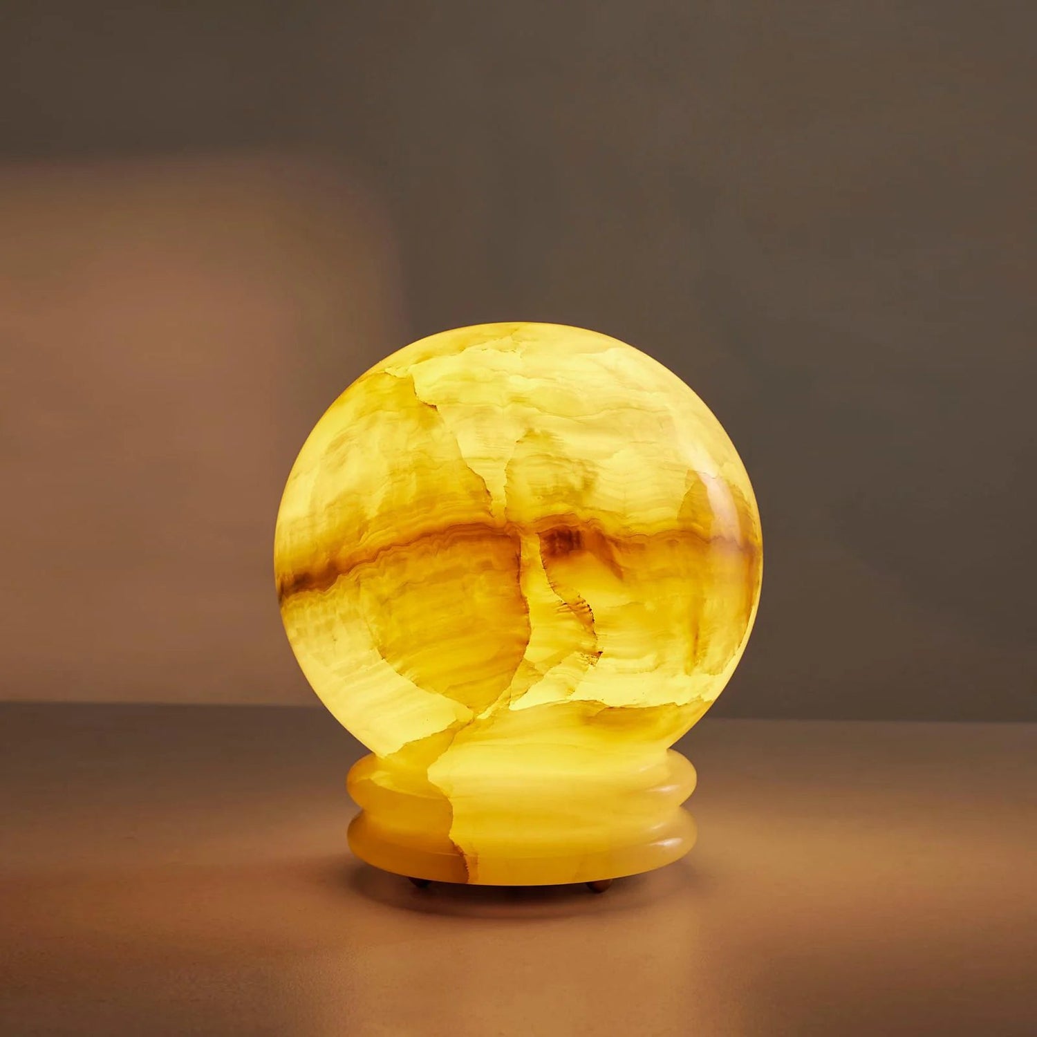 Turned Onyx Table Lamp