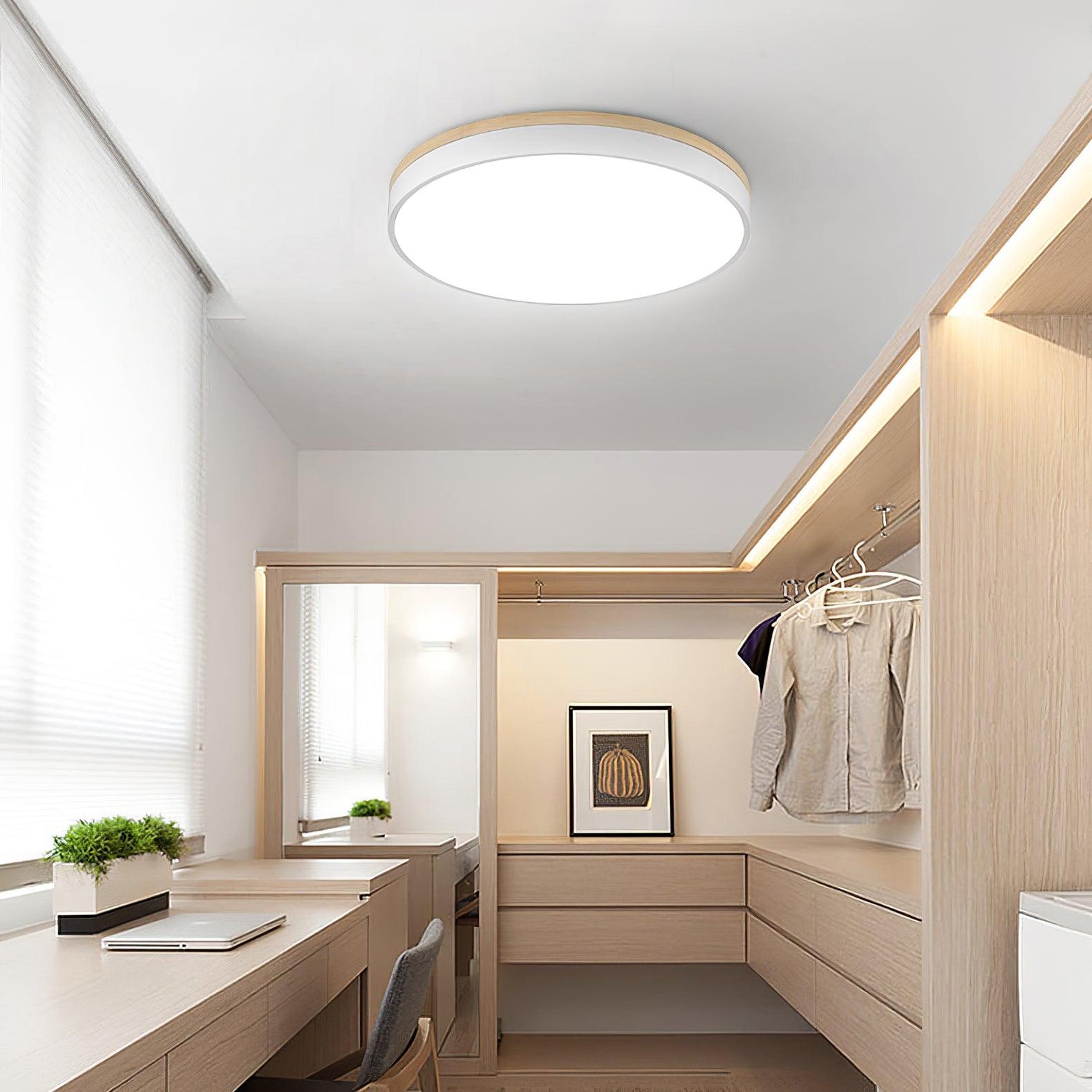 Buja Wooden Flush Mount Lighting