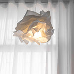 A pendant lighting is glowing