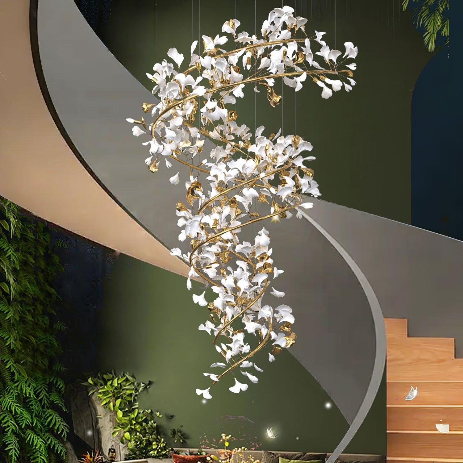 Carias Ceramic Ginkgo Chandelier Wonderland