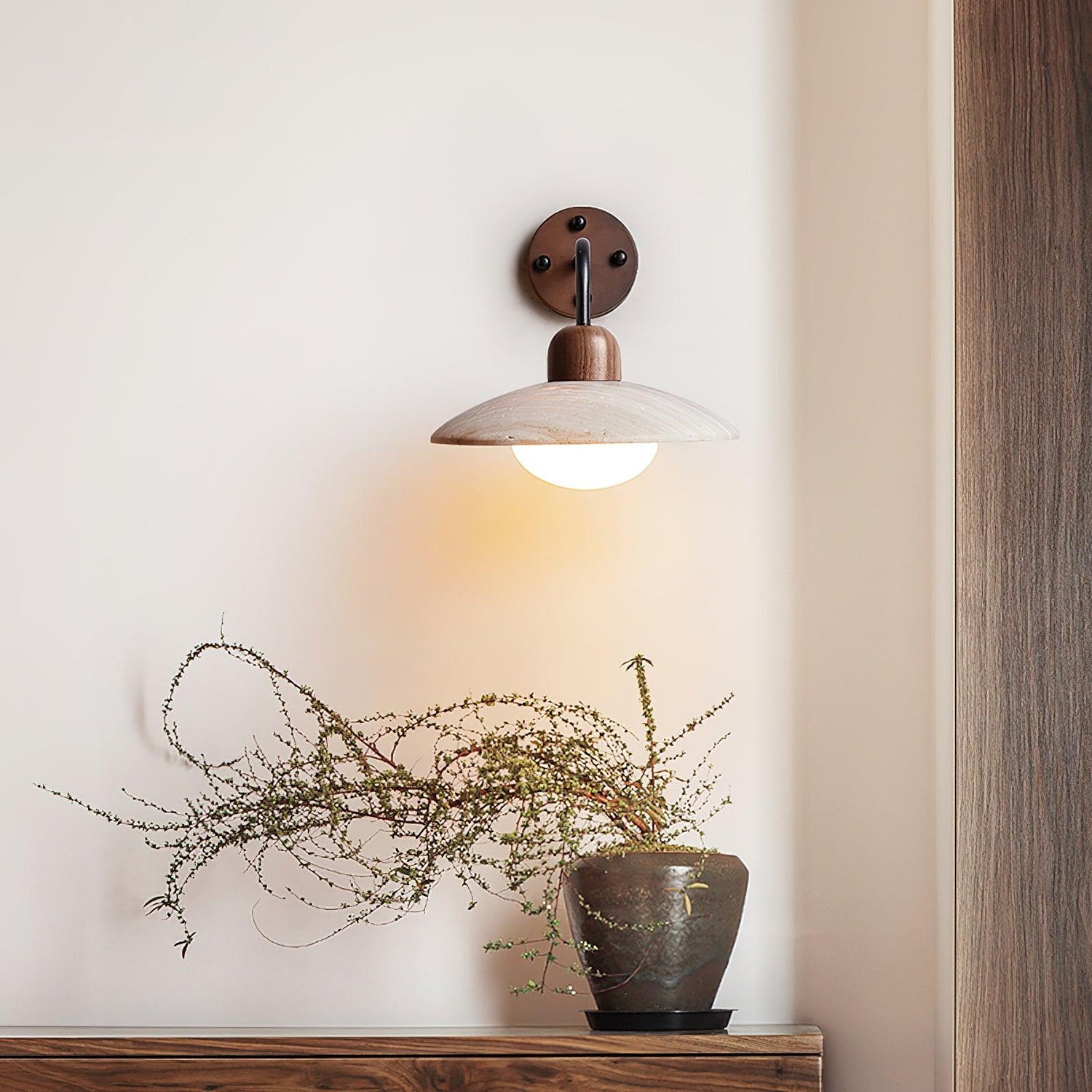 Claudie Travertine Wall Sconce