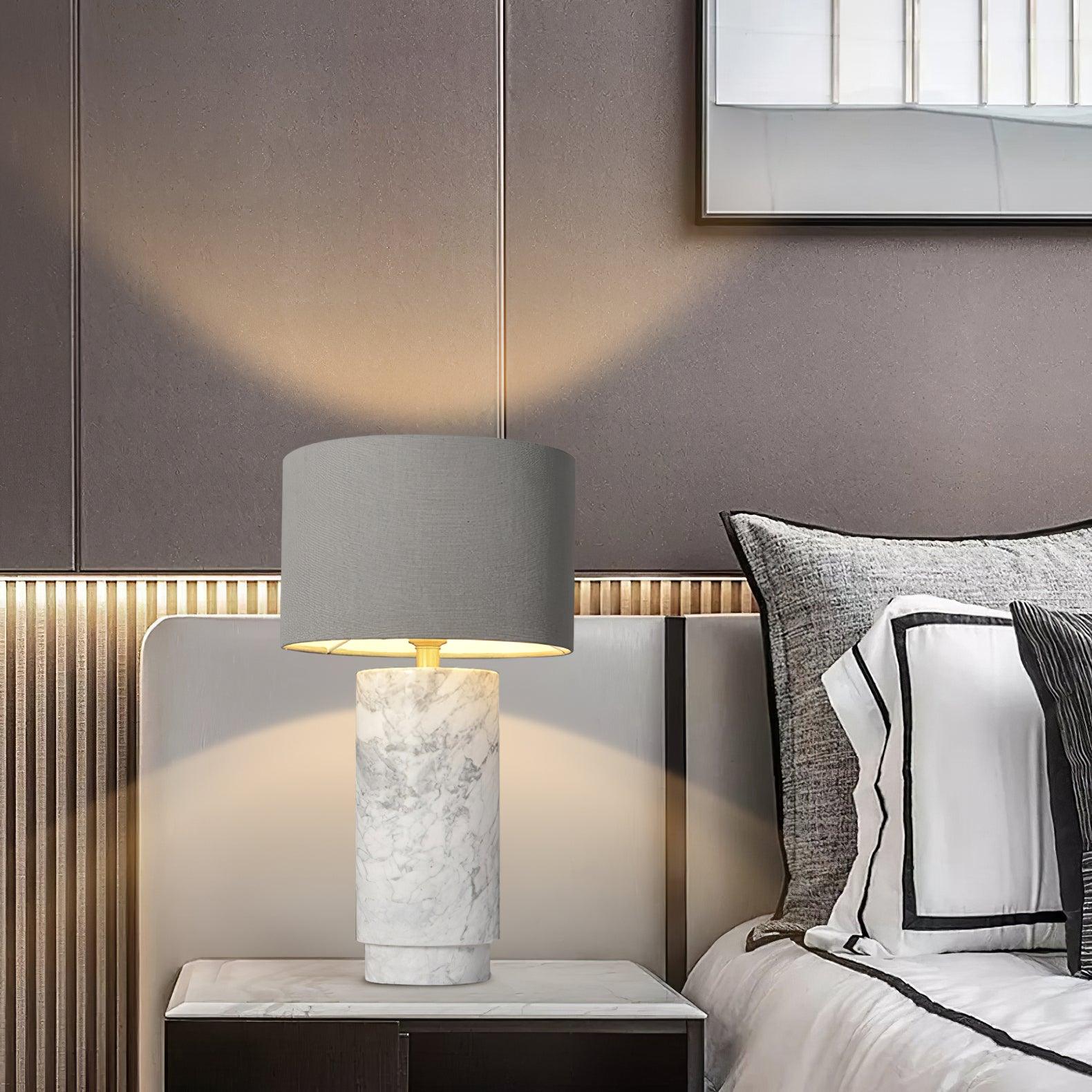 Cylindrical Marble Table Lamp