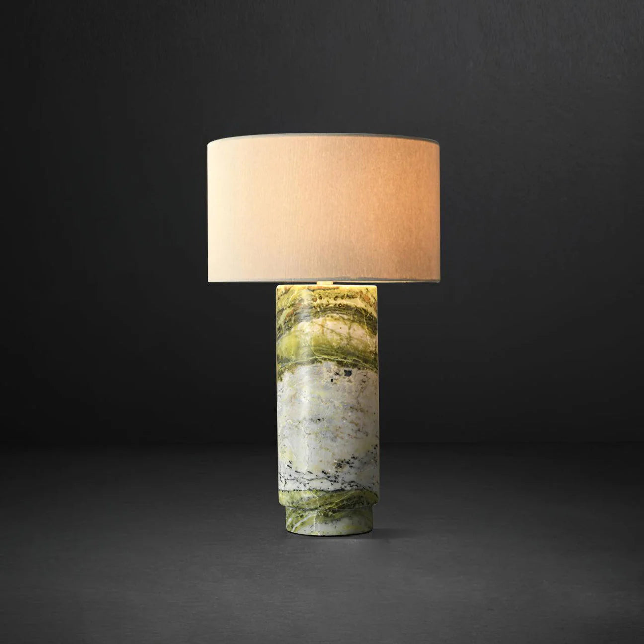 Cylindrical Marble Table Lamp
