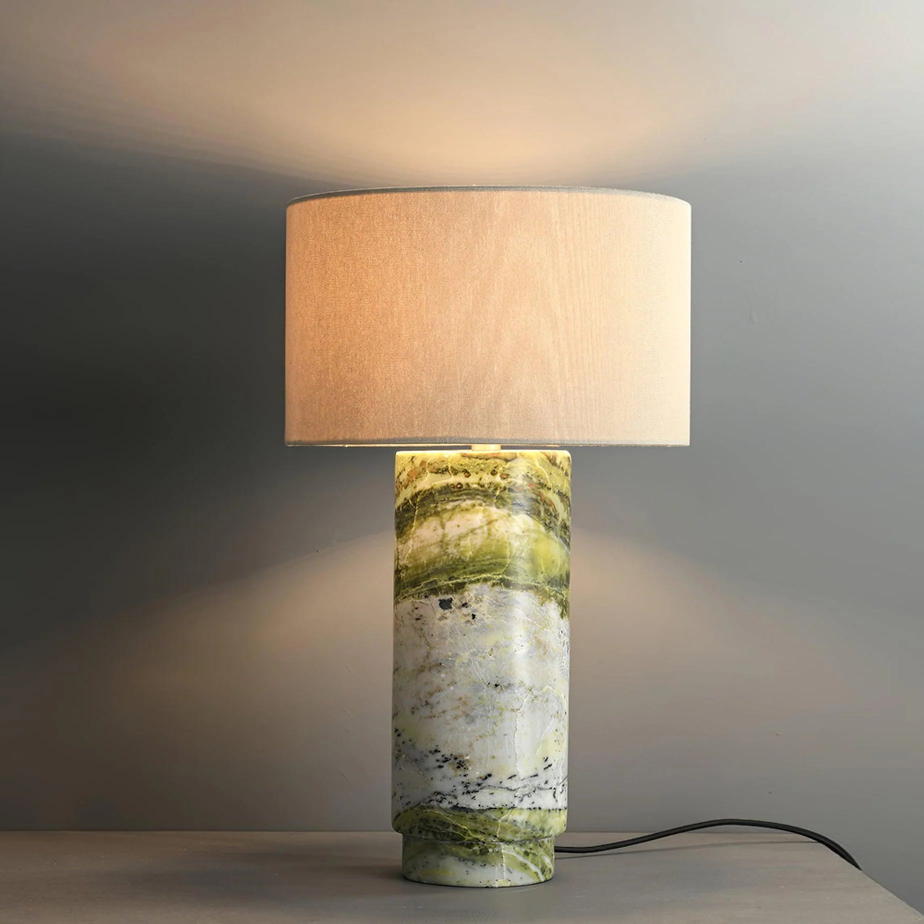Cylindrical Marble Table Lamp