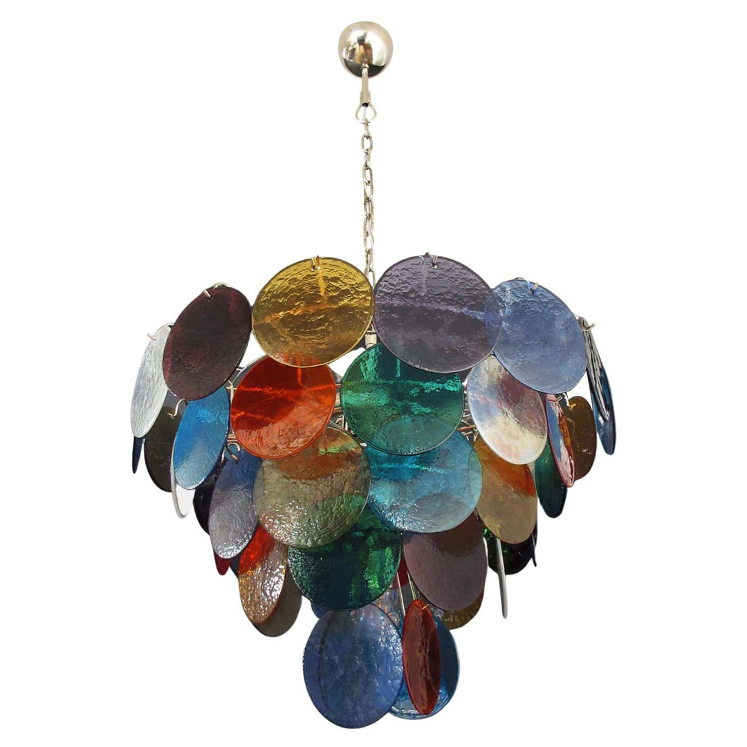 Murano Multicolored Disc Chandelier 57