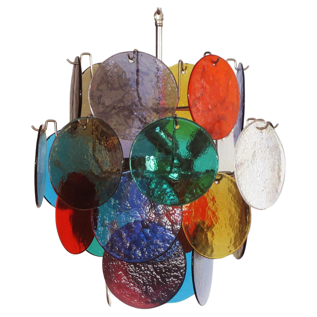 Murano Multicolored Disc Chandelier 24