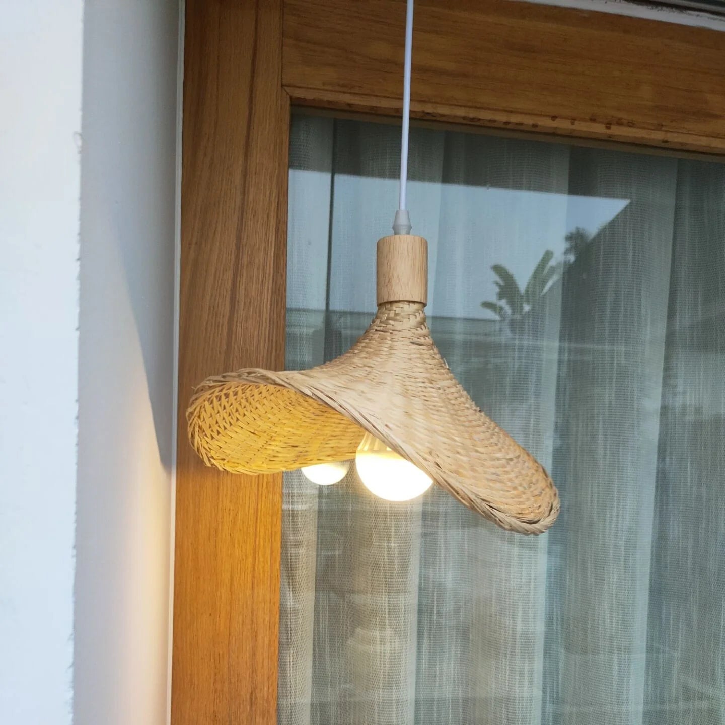 Rattan Hat Pendant Light