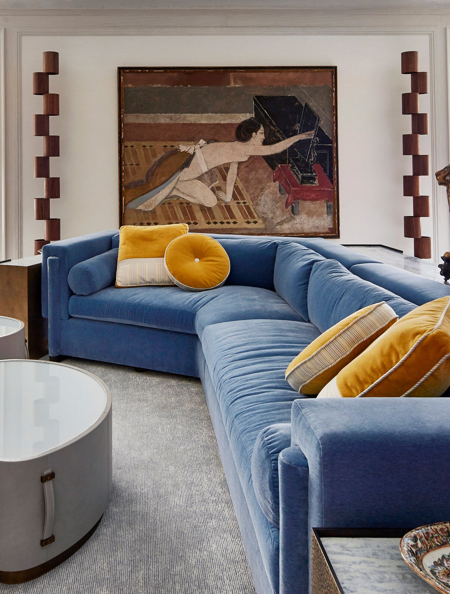 Wood Totem Floor Lamp