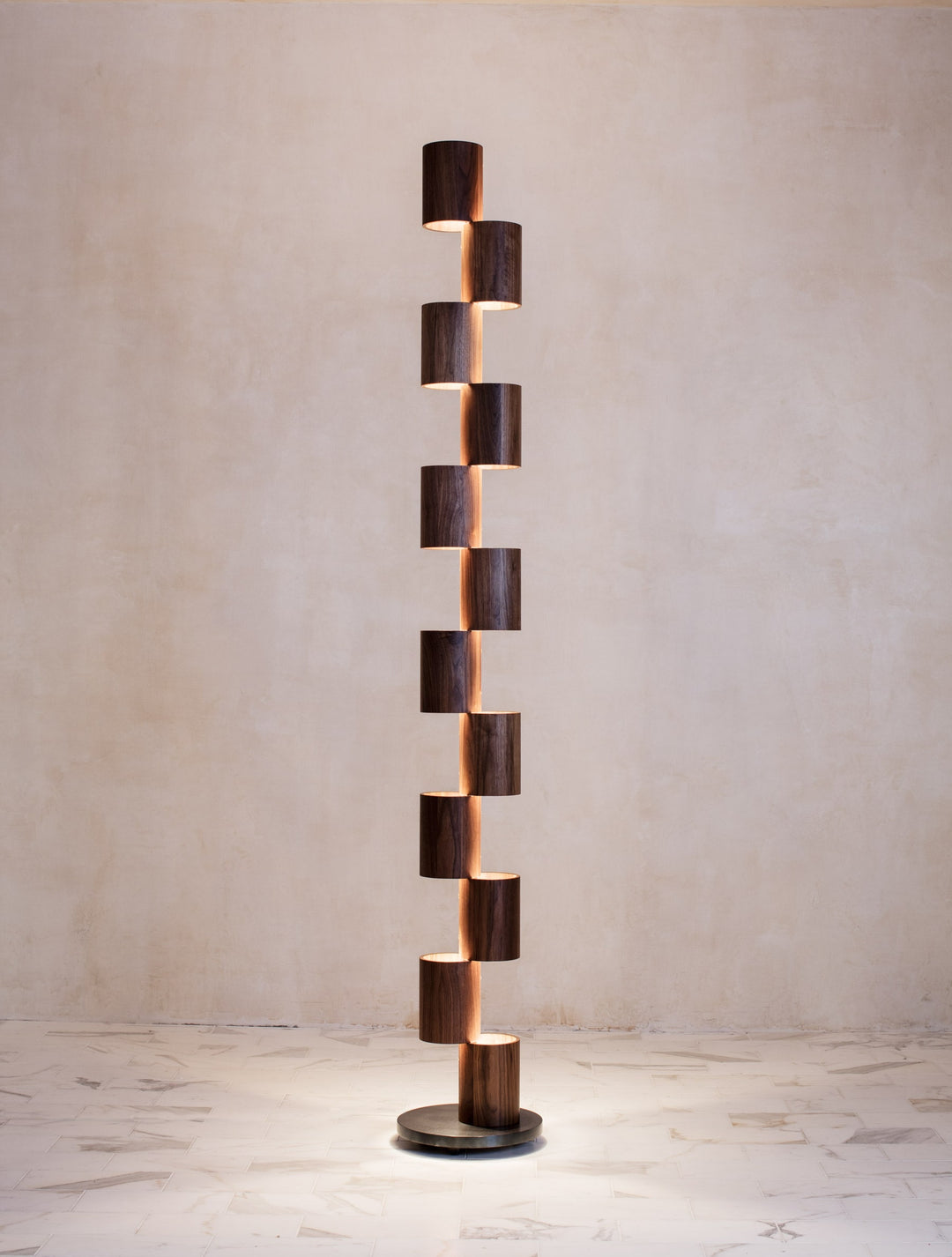 Wood Totem Floor Lamp