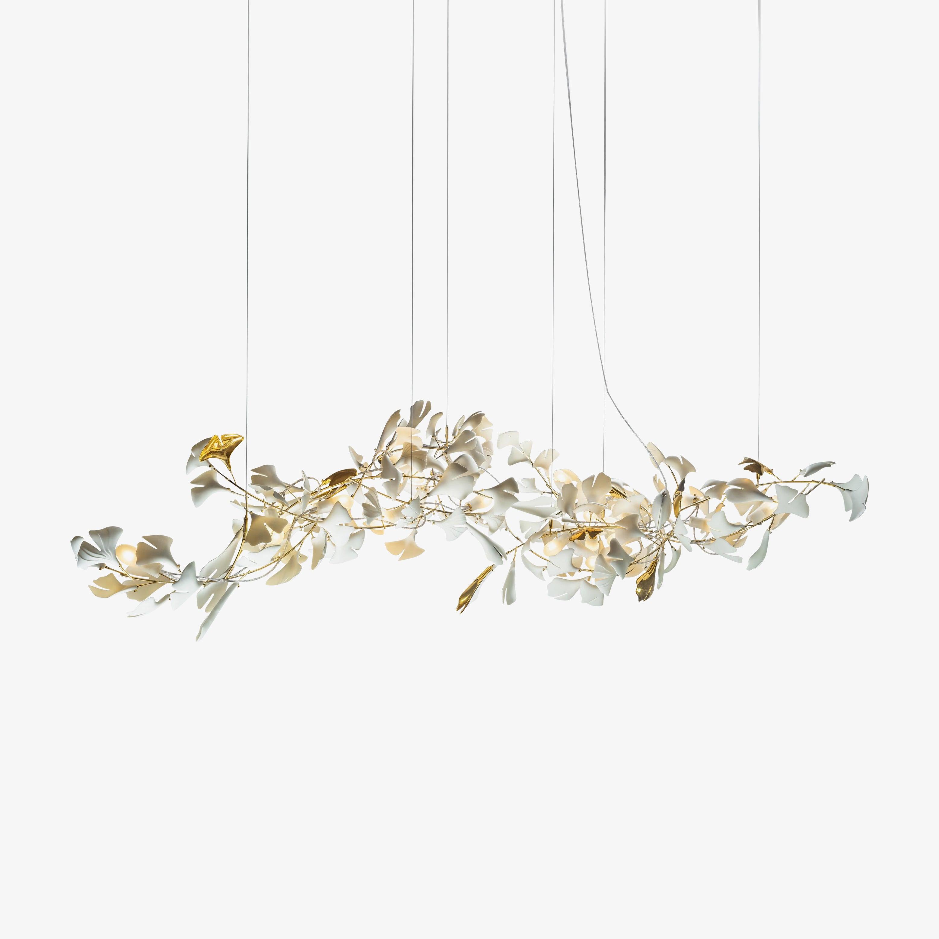 Carias Ceramic Ginkgo Pendant Light Extended