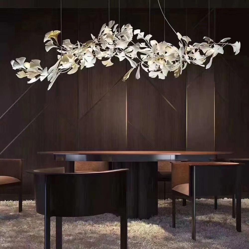 Carias Ceramic Ginkgo Pendant Light Extended