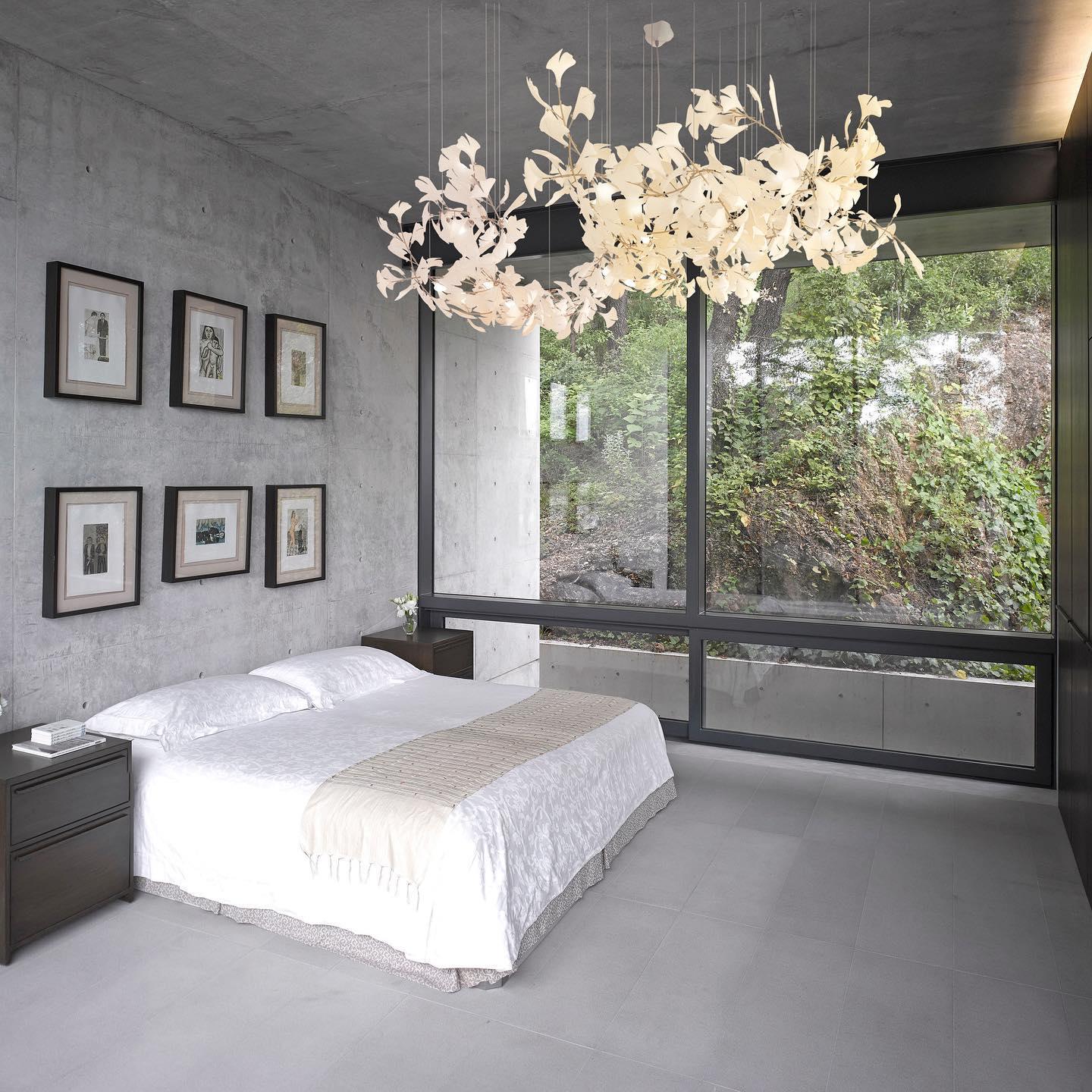 Carias Ceramic Ginkgo Pendant Light Extended